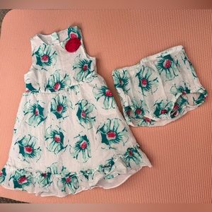 Penelope mack Dress with matching bloomer set -24mo
